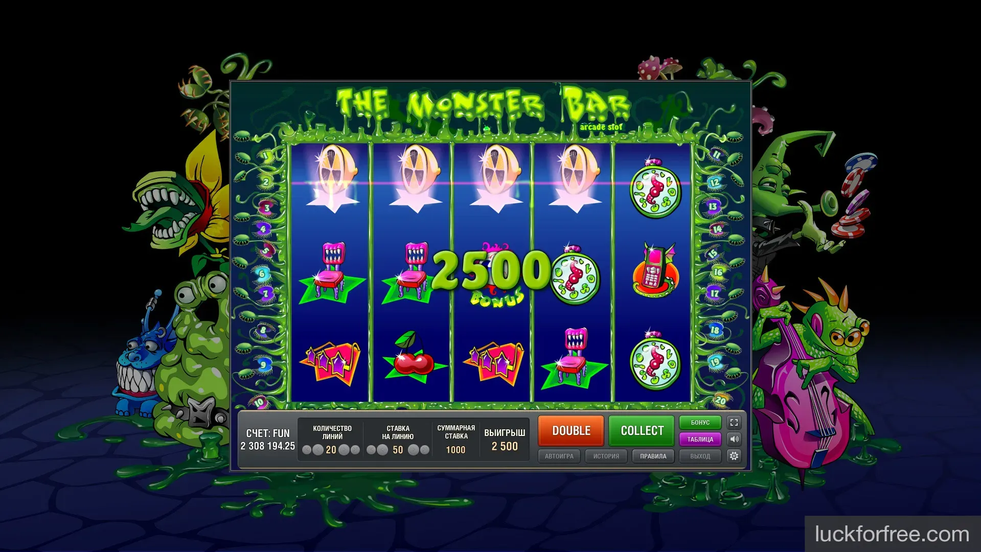 Игровые автоматы Monsters Bar в Игровом клубе luckforfree.com Игровые автоматы Monsters Bar